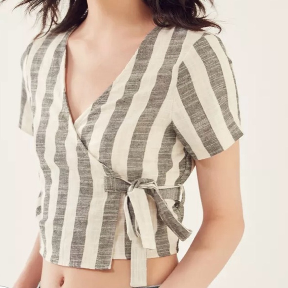 Ecote • Striped Wrap Tie Tee